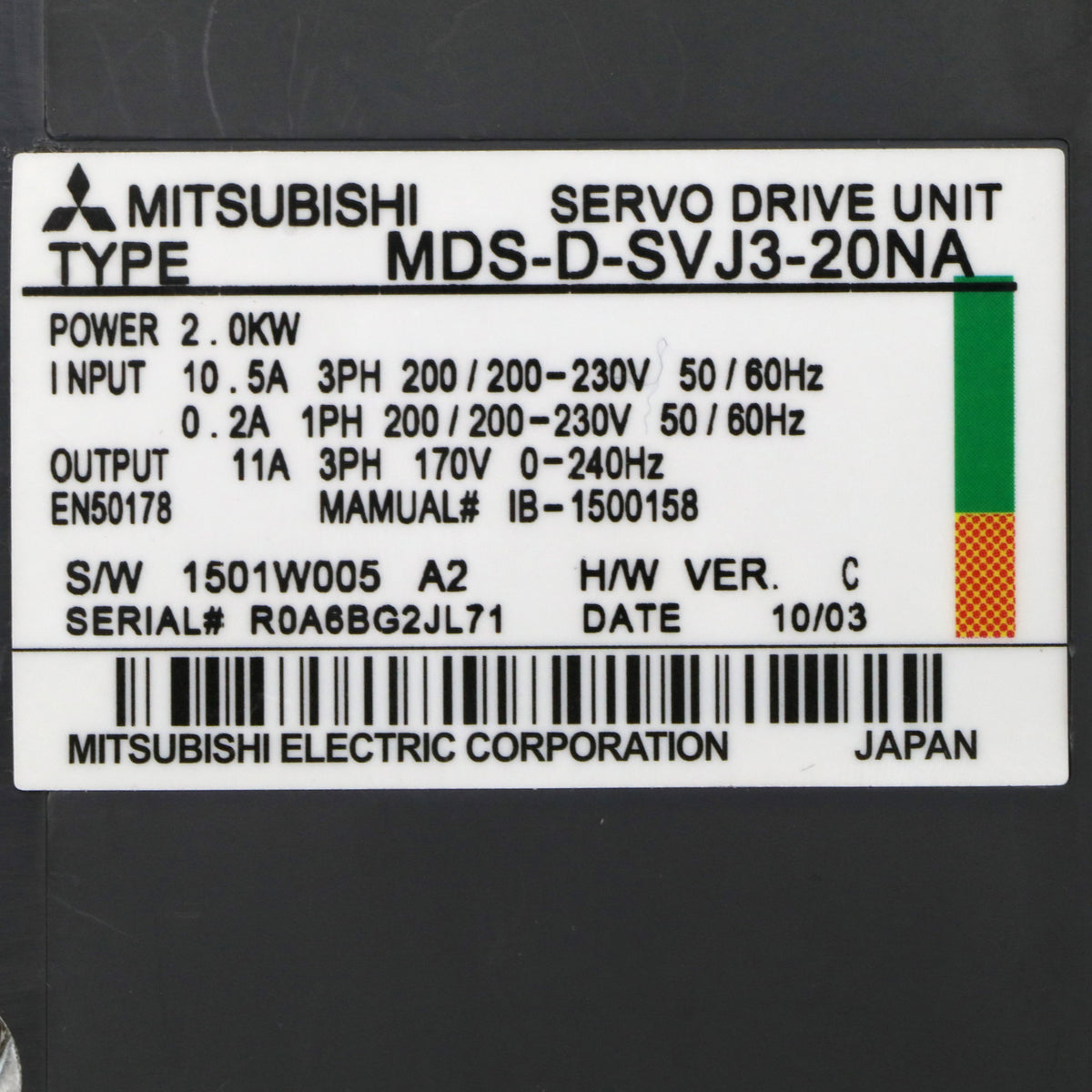 Mitsubishi MDS-D-SVJ3-20NA