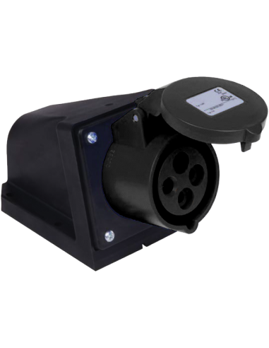 Altech 11591-5 CEE-RECEPTACLE WALL MOUNT 20A 4P5W BLAC 5h IP44 UL
