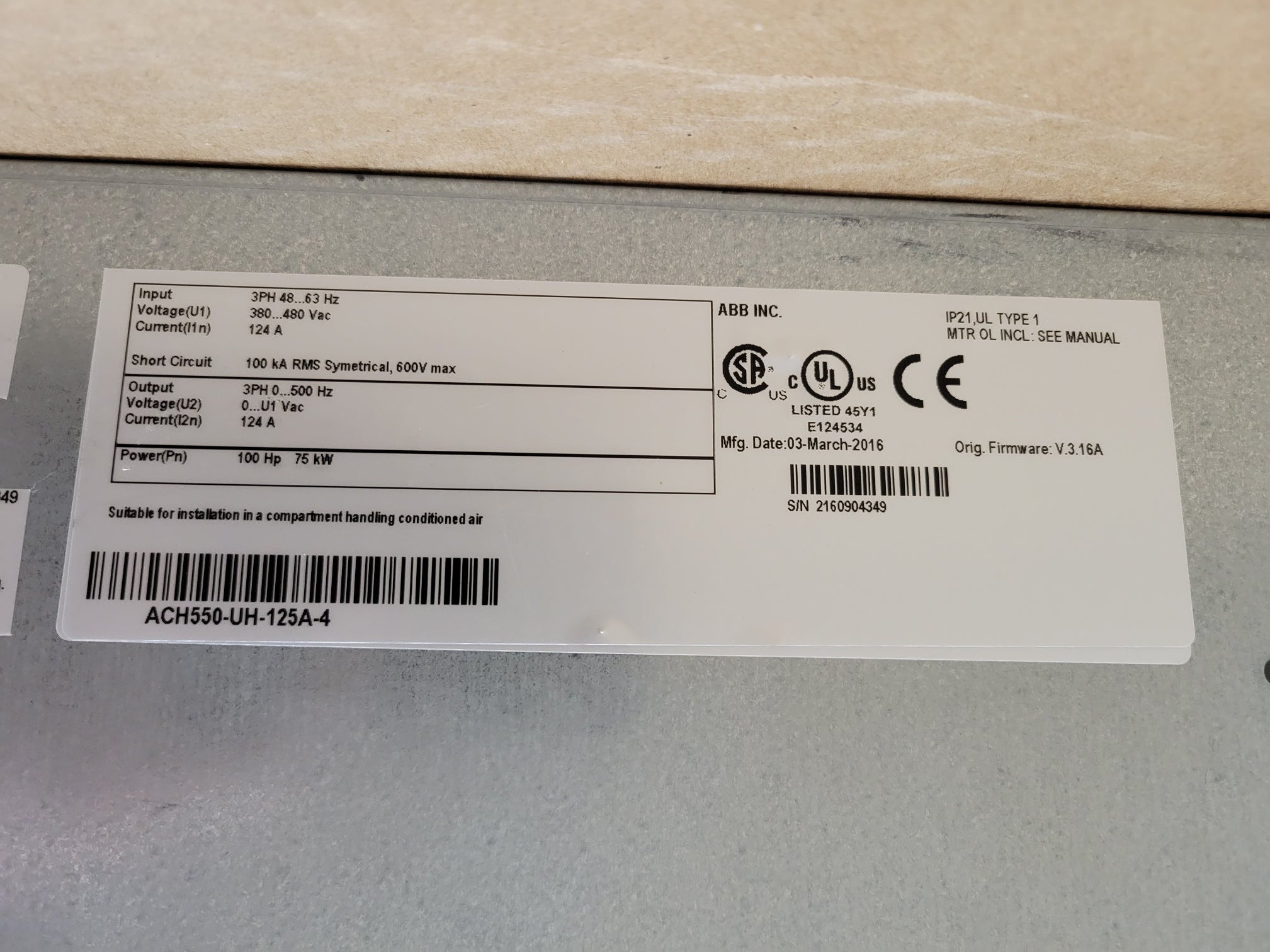 ABB ACH550-UH-125A-4