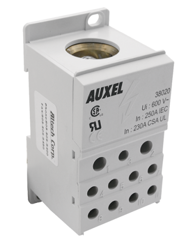 Altech 38020 bornier de distribution 1 pôle, 230A, In 1x2 - - Lot de 4