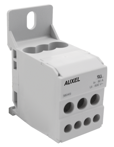 Altech 38049 Bloc de distribution 1 pôle 80 A, Entrée : 1 x 8-4 AWG - Lot de 20