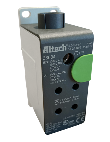 Altech 38684 Bloc de distribution Alum. 1 pôle, 175A, UL - Lot de 4