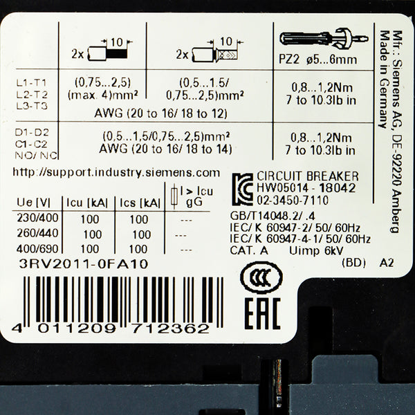 Siemens 3RV2011-0FA10