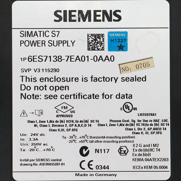 Siemens 6ES7138-7EA01-0AA0