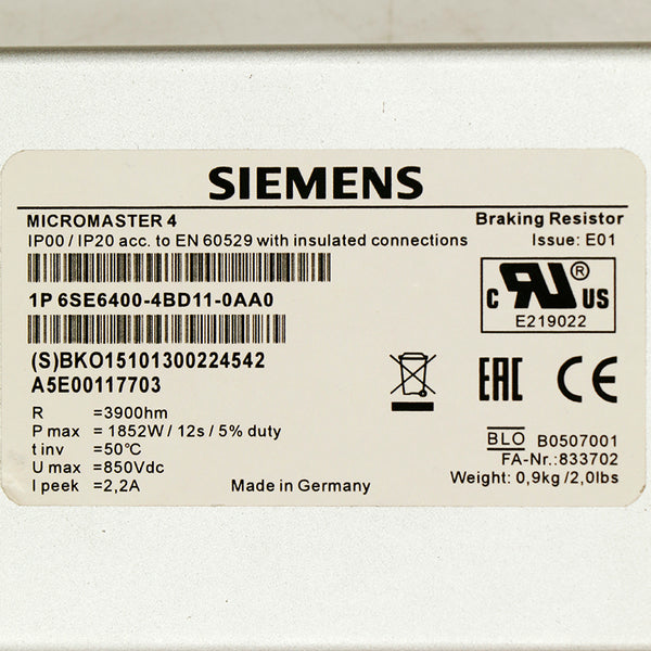Siemens 6SE6400-4BD11-0AA0