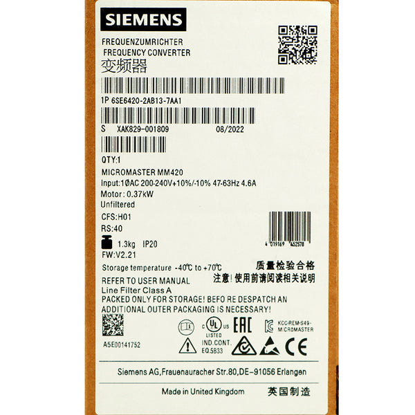 Siemens 6SE6420-2AB13-7AA1