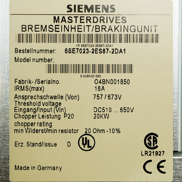 Siemens 6SE7023-2ES87-2DA1