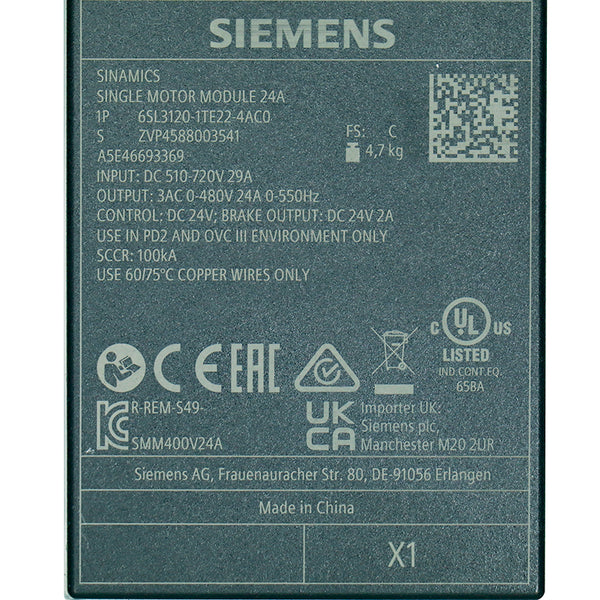 Siemens 6SL3120-1TE22-4AC0
