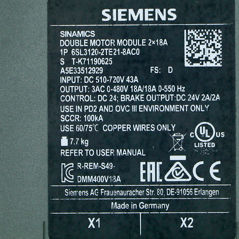 Siemens 6SL3120-2TE21-8AC0