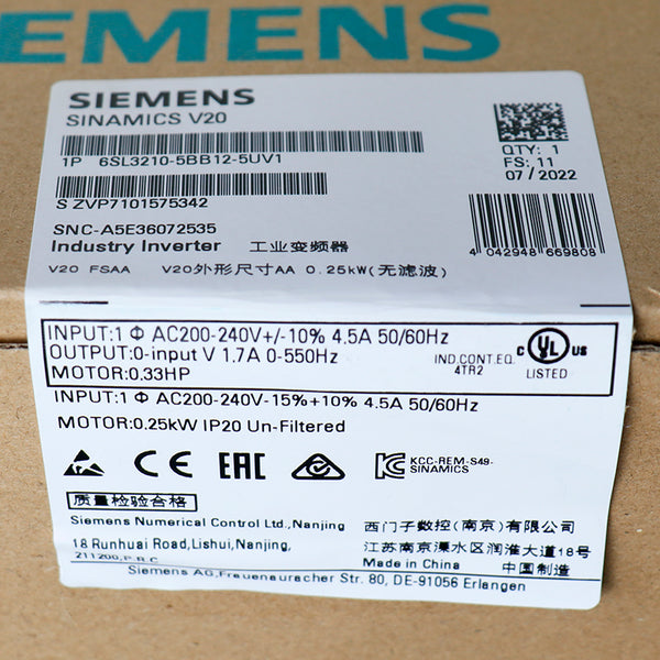 Siemens 6SL3210-5BB12-5UV1