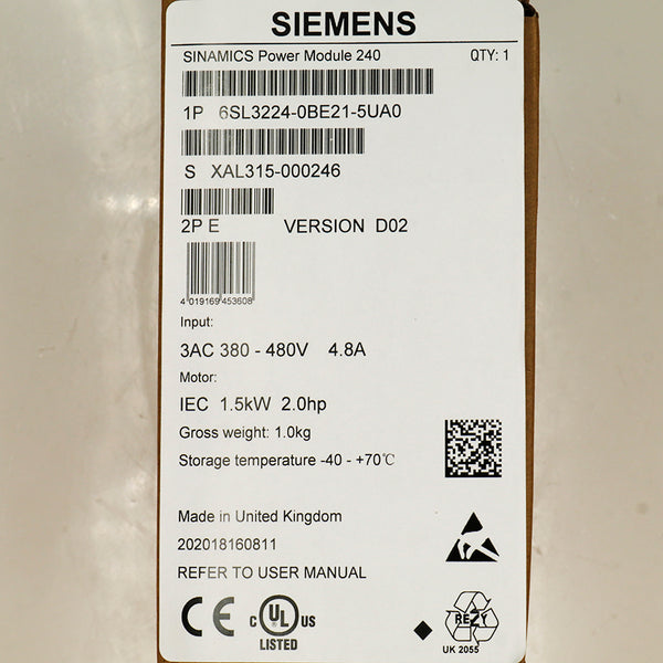 Siemens 6SL3224-0BE21-5UA0