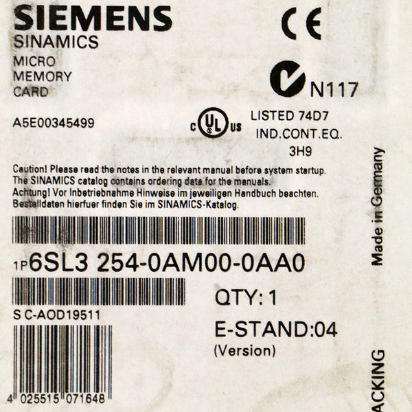 Siemens 6SL3254-0AM00-0AA0