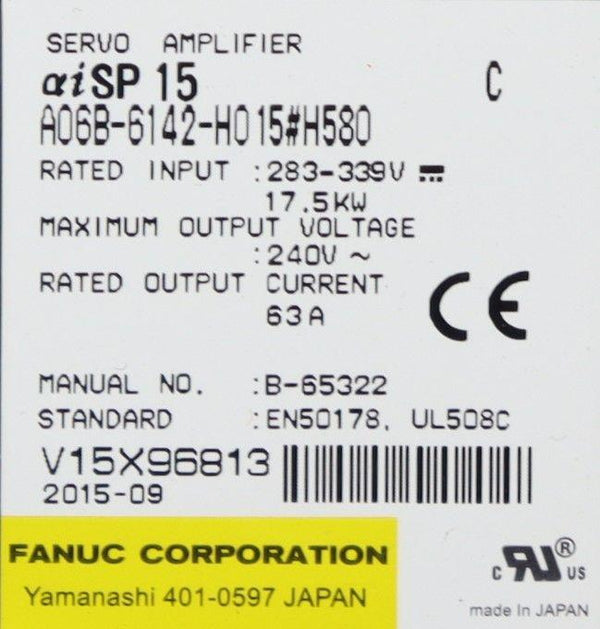 Fanuc A06B-6142-H015#h580