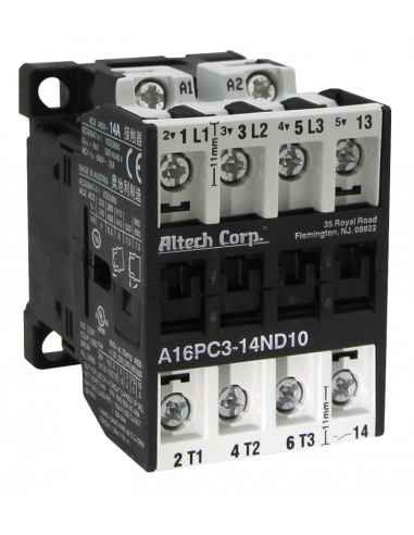 Contacteur Altech A16PC3-22ND10-AC180V, 3 pôles, 22A/400VAC - Lot de 4