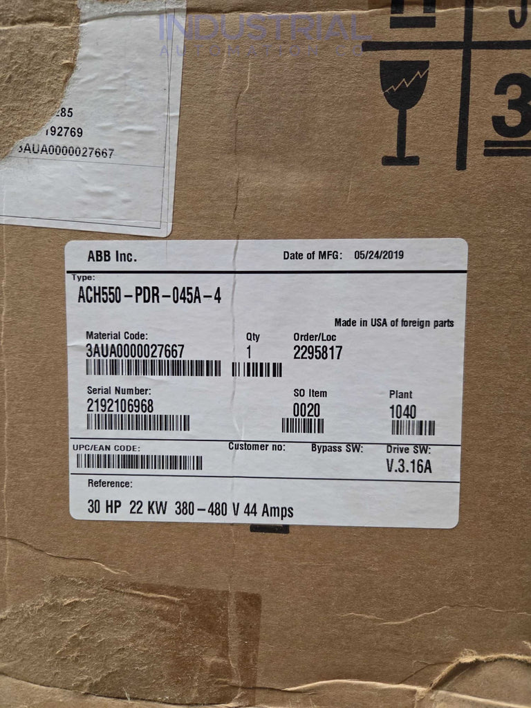 ABB ACH550-PDR-045A-4 IAC Certified Refurbished