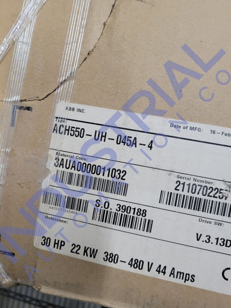 ABB ACH550-UH-045A-4 - New Surplus - Adjustable Frequency AC Drive