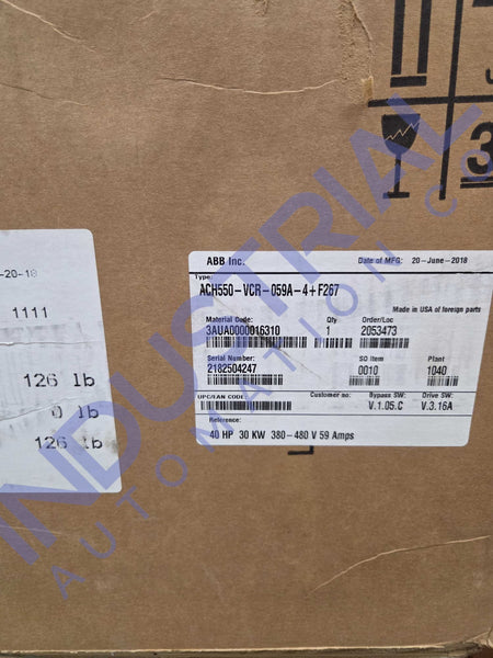ABB ACH550-VCR-059A-4 + F267 - New