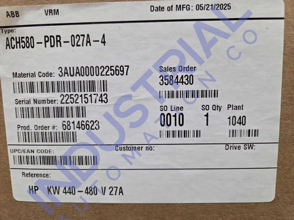 ABB ACH580 PDR 027A 4 New