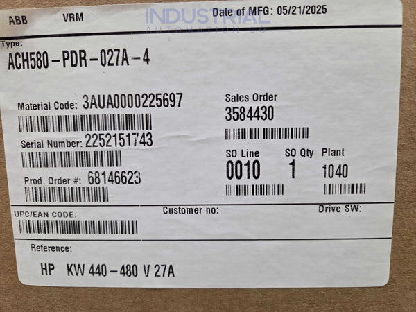 ABB ACH580 PDR 027A 4 New