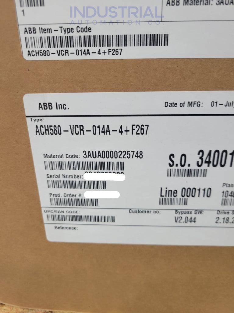 Abb Ach580-Vcr-014A-4 + F267 Adjustable Frequency Ac Drive