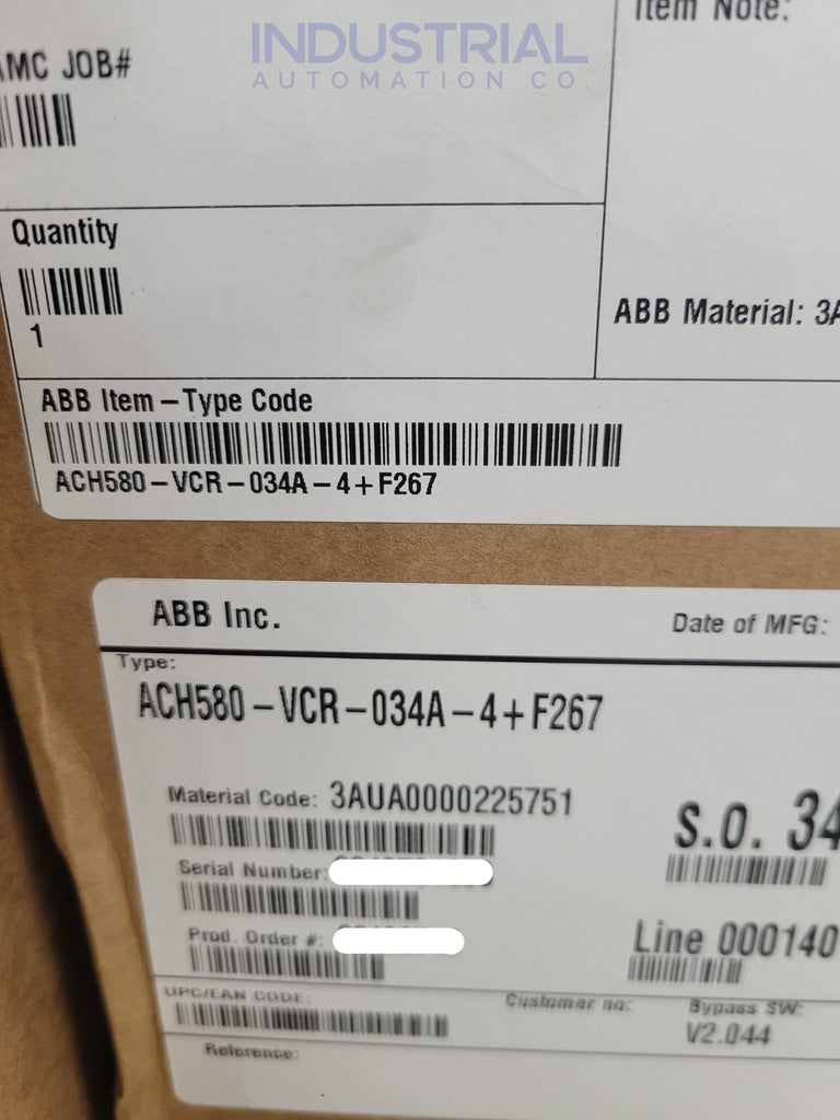 Abb Ach580-Vcr-034A-4 + F267 Adjustable Frequency Ac Drive