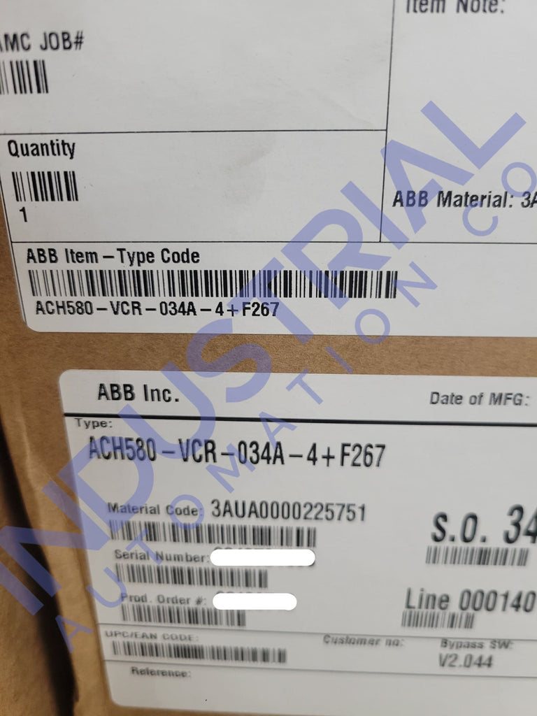 Abb Ach580-Vcr-034A-4 + F267 Adjustable Frequency Ac Drive