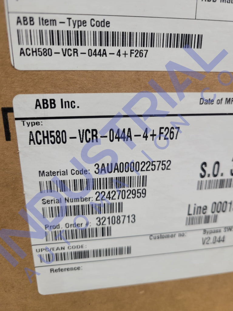 Abb Ach580-Vcr-044A-4 + F267 Adjustable Frequency Ac Drive