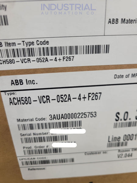 Abb Ach580-Vcr-052A-4 + F267