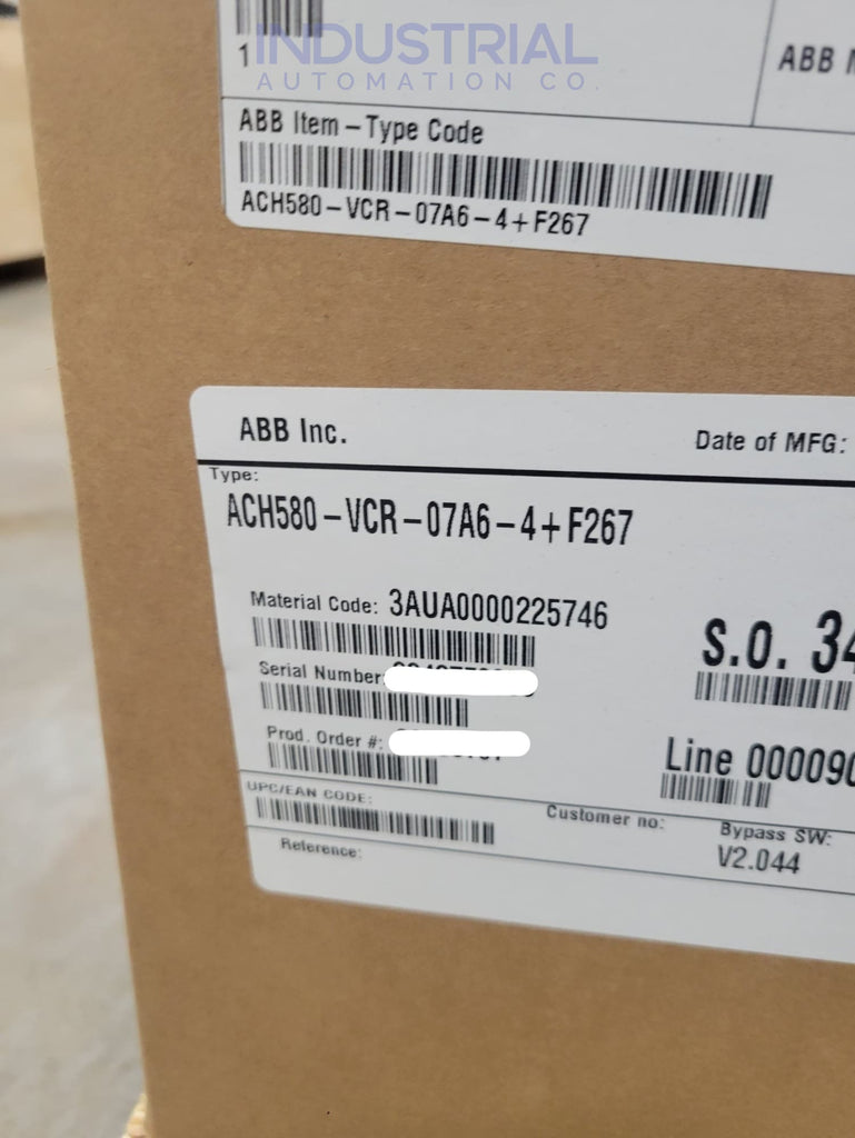 Abb Ach580-Vcr-07A6-4 + F267 Adjustable Frequency Ac Drive