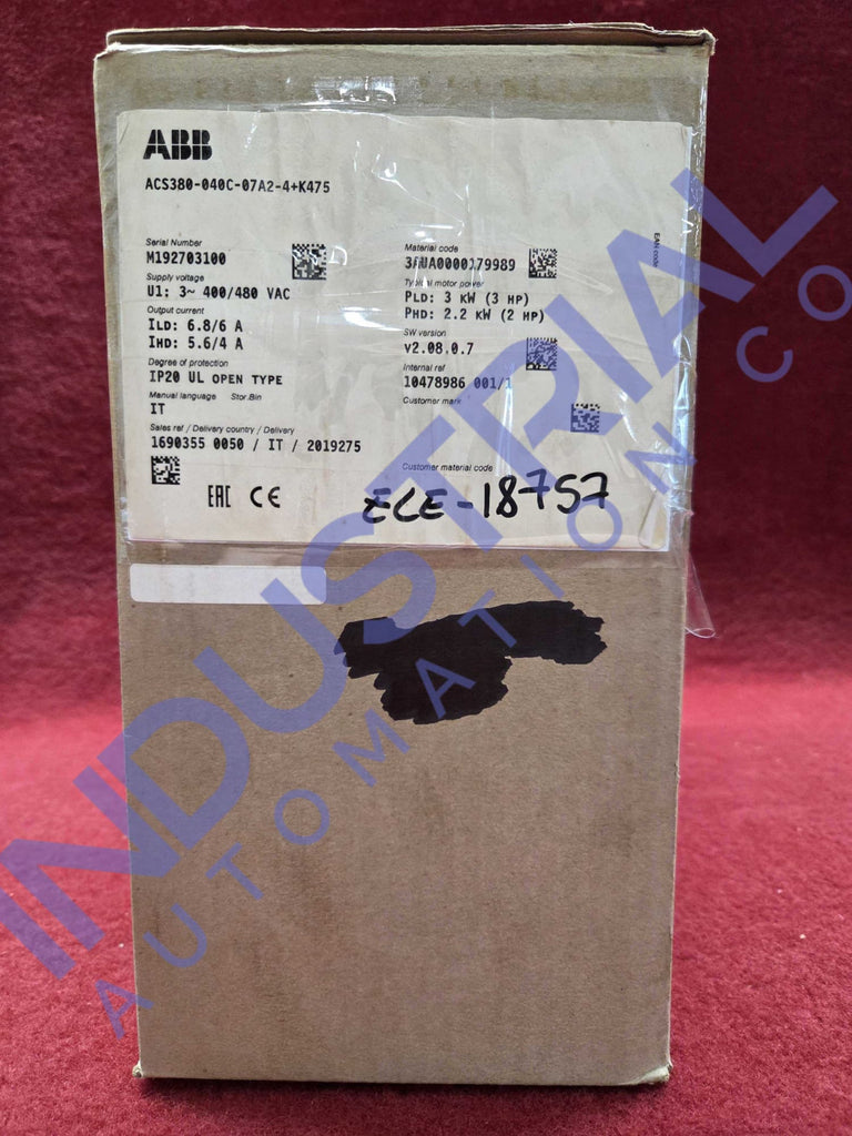 ABB ACS380-040C-07A2-4 + K475 New Surplus