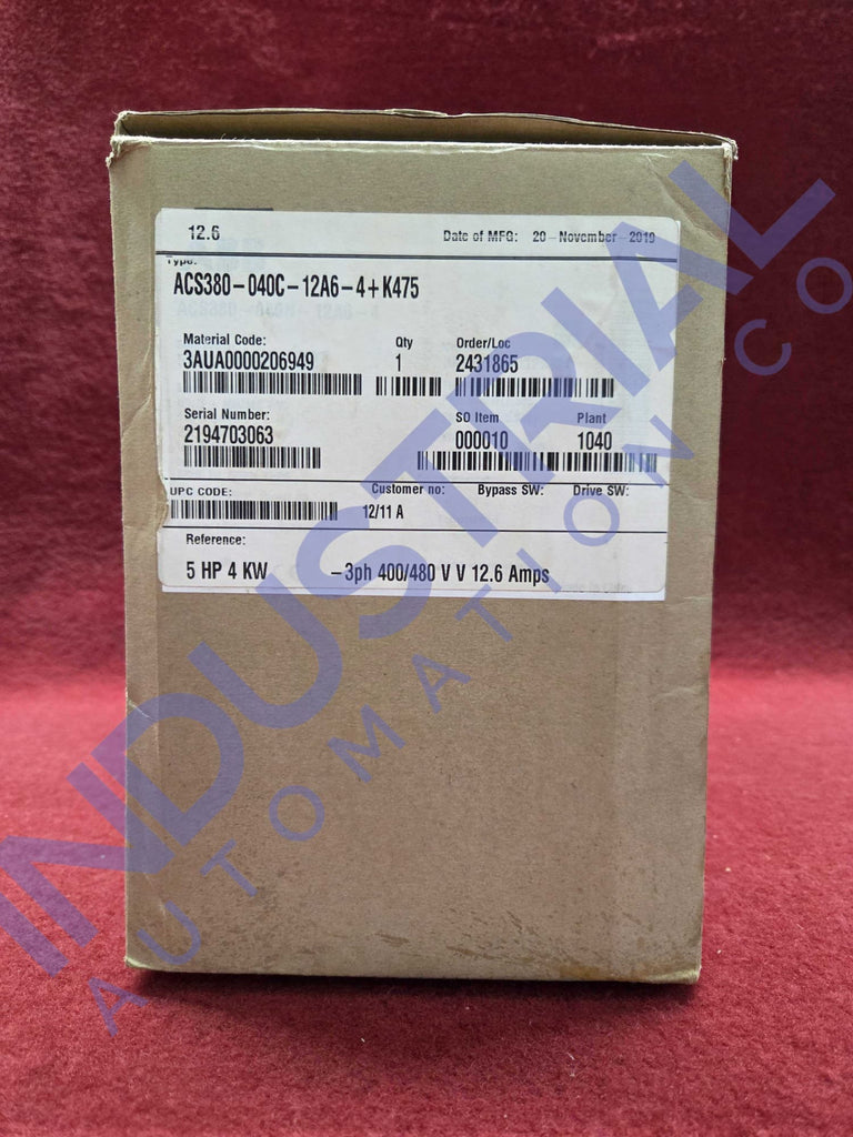 ABB ACS380-040C-12A6-4 + K475 New Surplus