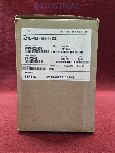 ABB ACS380-040C-12A6-4 + K475 New Surplus