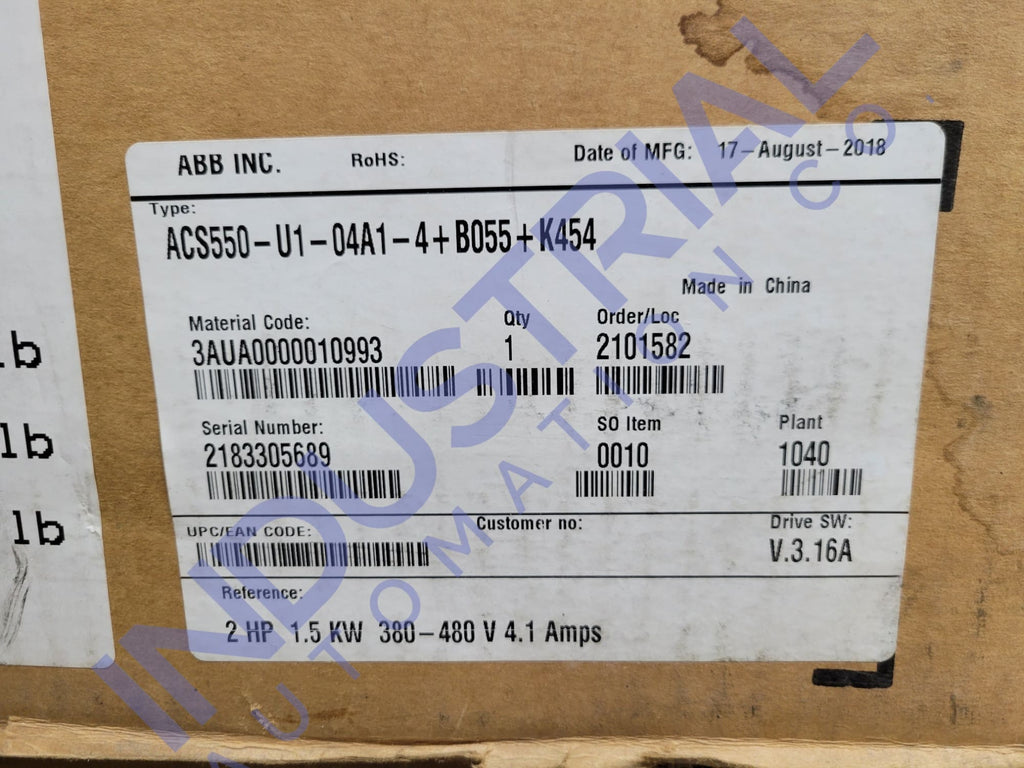 ABB ACS550-U1-04A1-4 + B055-K454 New