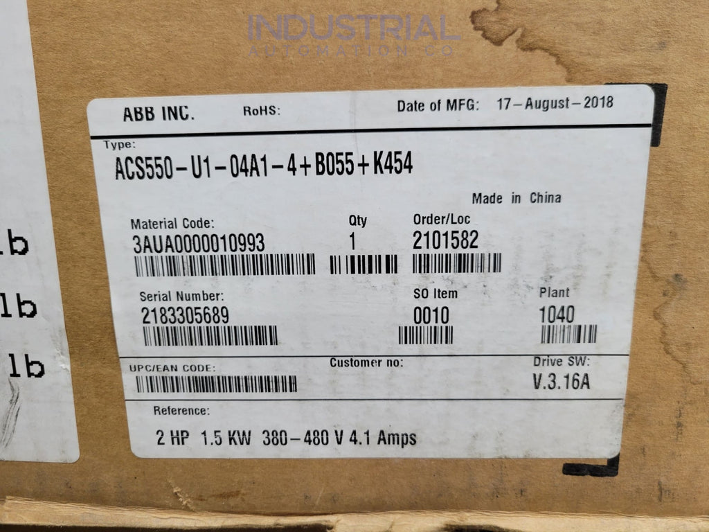 ABB ACS550-U1-04A1-4 + B055-K454 New