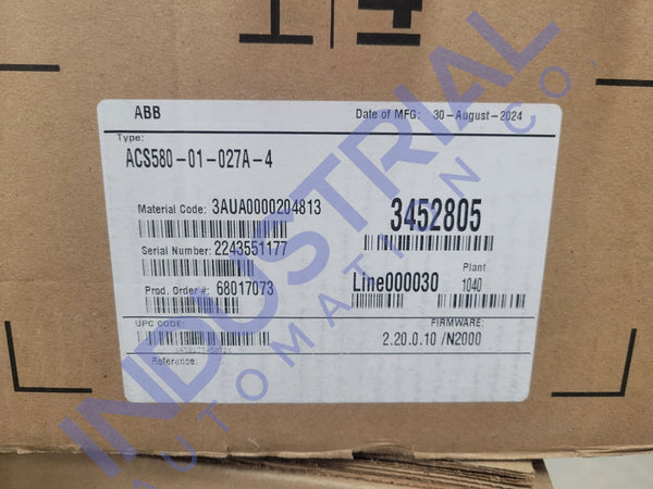 ABB ACS580-01-027A-4 New Adjustable Frequency AC Drive