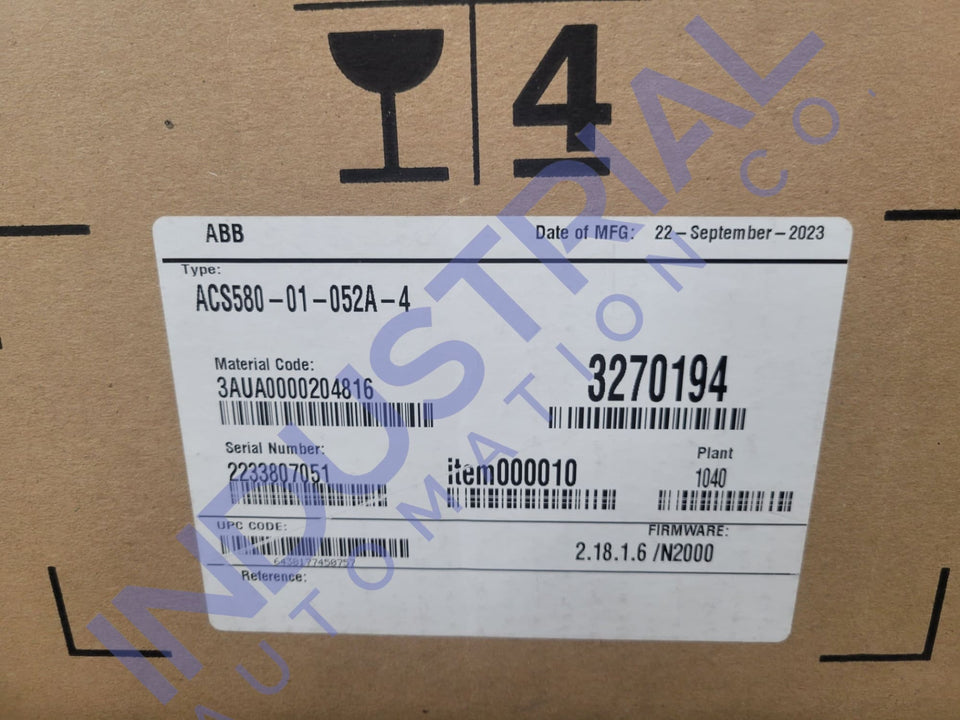 ABB ACS580-01-052A-4 New Adjustable Frequency AC Drive