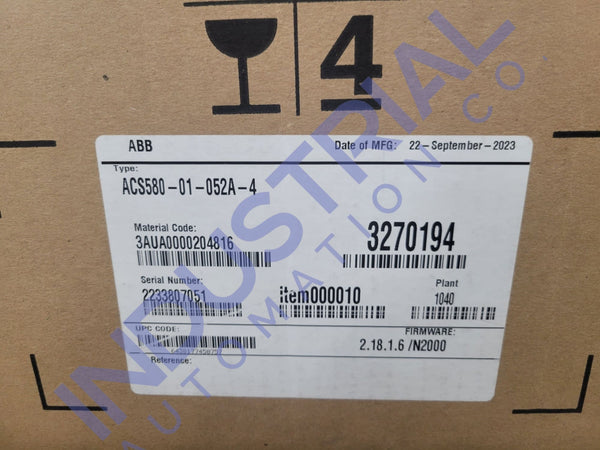 ABB ACS580-01-052A-4 New Adjustable Frequency AC Drive