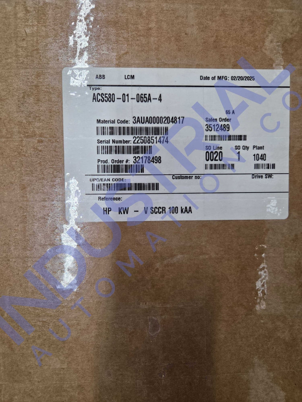 ABB ACS580-01-065A-4 - New Surplus - Adjustable Frequency AC Drive