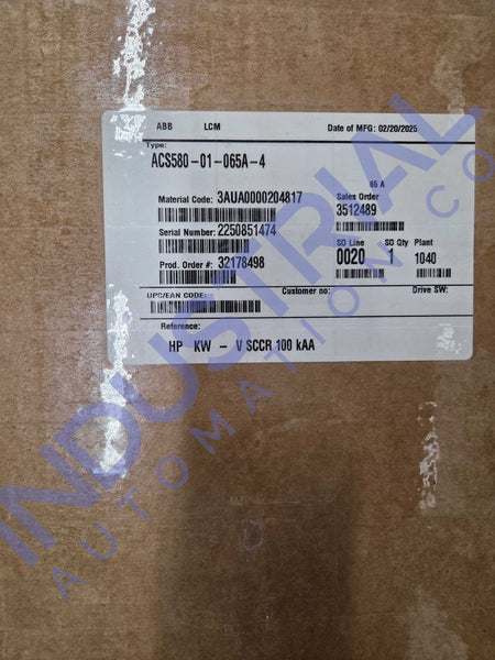 ABB ACS580-01-065A-4 - New Surplus - Adjustable Frequency AC Drive