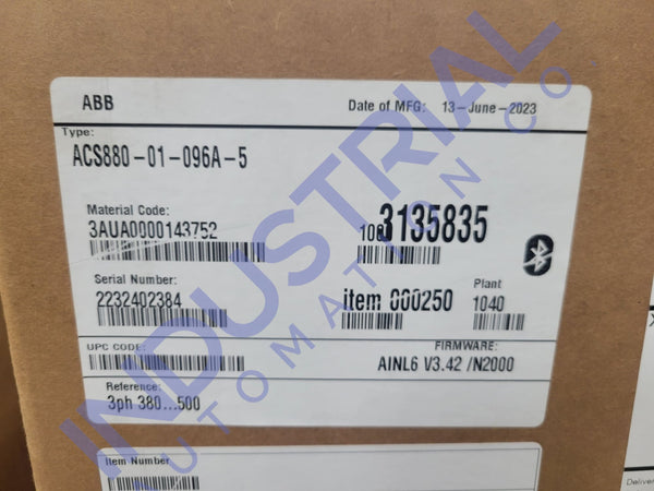 ABB ACS880-01-096A-5 - New - Adjustable Frequency AC Drive
