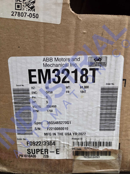 ABB Baldor Reliance EM3218T - New Surplus