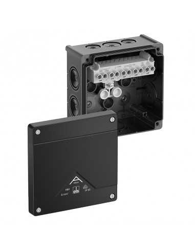 Altech 806-020-01 Abox 060 noir avec 5 pôles - Lot de 9