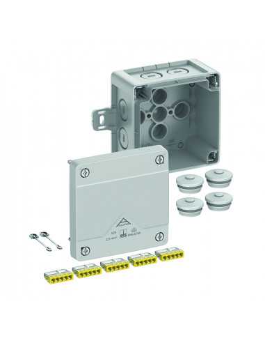 Altech 402-421-01 Abox Pro 025AB gris avec 5 bornes 5 pôles - Pack de 6
