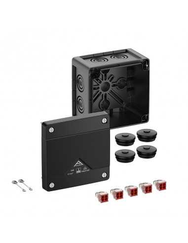 Altech 404-020-01 Abox Pro 040 noir avec 5x 5 pôles - Lot de 6