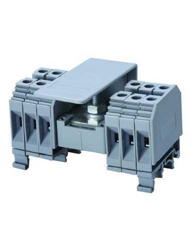 Altech CDB6/4/BL Bloc de distribution DIN, à vis, 1 entrée/16 sorties - Lot de 10