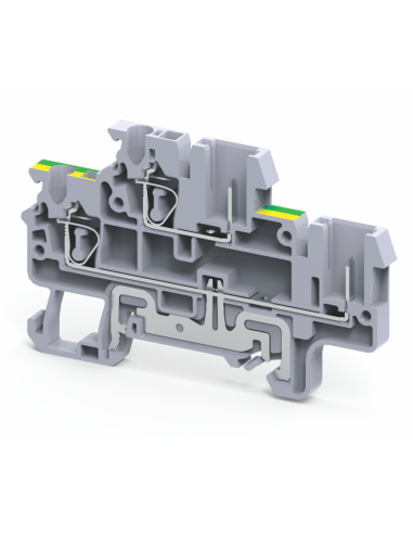 Bornier Altech CXDLG2.5/2B pour rail DIN, double niveau, à ressort, enfichable - Lot de 50