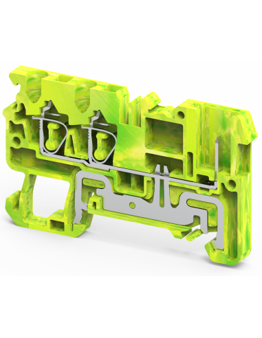 Bloc de jonction DIN Altech CXG2.5/3/1B, à ressort, enfichable, base, terre - Lot de 100