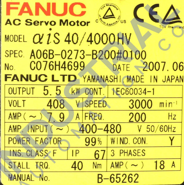 Fanuc A06B-0273-B200#0100