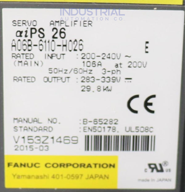 Fanuc A06B-6110-H026