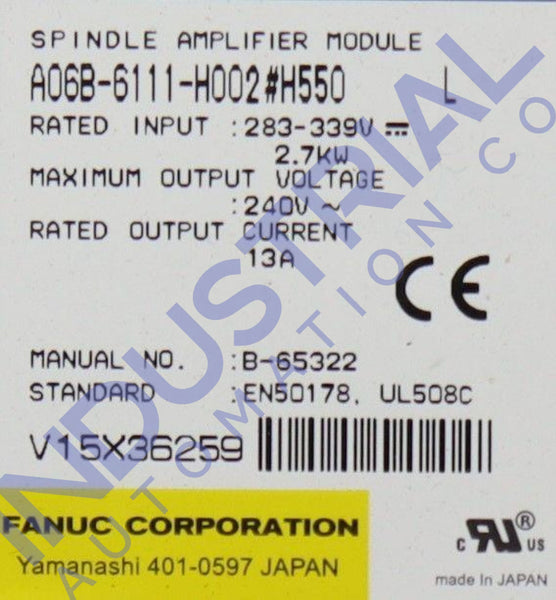 Fanuc A06B-6111-H002#h550
